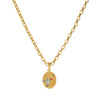 Wholesale Stainless Steel And Titanium Steel Geometric And Flower Style Pendant Necklace With Vacuum Plating For Women