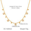 Wholesale Stainless Steel And Titanium Steel Geometric Ball Chain Tassel Zircon Women's Necklace