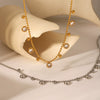 Wholesale Stainless Steel And Titanium Steel Geometric Ball Chain Tassel Zircon Women's Necklace