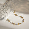Wholesale Stainless Steel And Titanium Steel Geometric Bead Colormatching Ins Style Necklace For Women With Electroplating