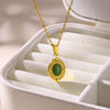 Wholesale Stainless Steel And Titanium Steel Geometric Clavicle Chain Necklace With Turquoise And Tiger Eye Stone Gold Plated In Palace Style