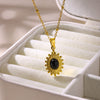 Wholesale Stainless Steel And Titanium Steel Geometric Clavicle Chain Necklace With Turquoise And Tiger Eye Stone Gold Plated In Palace Style