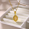 Wholesale Stainless Steel And Titanium Steel Geometric Clavicle Chain Necklace With Turquoise And Tiger Eye Stone Gold Plated In Palace Style