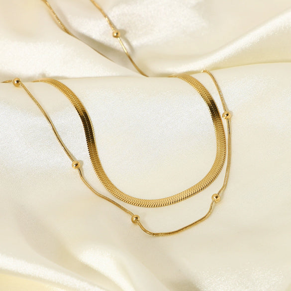 Wholesale Stainless Steel And Titanium Steel Geometric Collar Necklace With Electroplating For Women