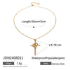 Wholesale Stainless Steel And Titanium Steel Geometric Cross Clavicle Necklace For Women With Electroplating