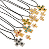 Wholesale Stainless Steel And Titanium Steel Geometric Cross Clavicle Necklace For Women With Electroplating