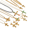 Wholesale Stainless Steel And Titanium Steel Geometric Cross Clavicle Necklace For Women With Electroplating