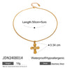 Wholesale Stainless Steel And Titanium Steel Geometric Cross Clavicle Necklace For Women With Electroplating