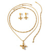 Wholesale Stainless Steel And Titanium Steel Geometric Cross Retro Court Style Women's Necklace With Electroplating