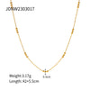 Wholesale Stainless Steel And Titanium Steel Geometric Design Electroplated Natural Stone Bead String Necklace For Women
