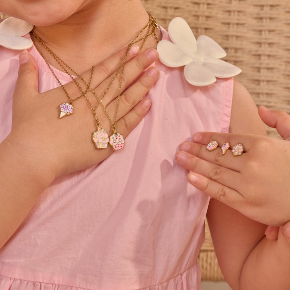 Wholesale Stainless Steel And Titanium Steel Geometric Heart Drop Bell Pattern Electroplated Jewelry Set For Girls Including Necklace And Earrings