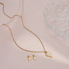 Wholesale Stainless Steel And Titanium Steel Geometric Heart Drop Bell Pattern Electroplated Jewelry Set For Girls Including Necklace And Earrings