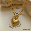 Wholesale Stainless Steel And Titanium Steel Geometric Heart Pendant Necklace With Rectangular Chain 18K Gold Plated Hiphop Allmatch Women's Accessories
