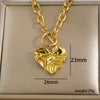 Wholesale Stainless Steel And Titanium Steel Geometric Heartshaped Pendant Necklace 18K Goldplated Hiphop Internet Celebrity Style