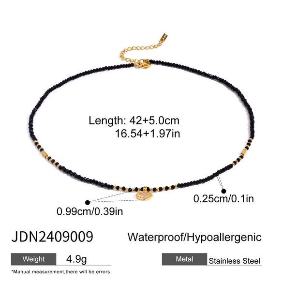 Wholesale Stainless Steel And Titanium Steel Geometric Hollow Bead Pendant Necklace For Women With Electroplating Design