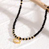 Wholesale Stainless Steel And Titanium Steel Geometric Hollow Bead Pendant Necklace For Women With Electroplating Design