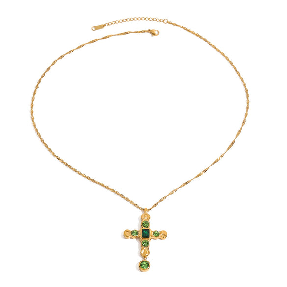 Wholesale Stainless Steel And Titanium Steel Geometric Irregular Cross Twist Snake Bone Chain Necklace For Women With Electroplating