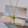 Wholesale Stainless Steel And Titanium Steel Geometric Irregular Cross Twist Snake Bone Chain Necklace For Women With Electroplating