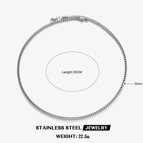 Wholesale Stainless Steel And Titanium Steel Geometric Keel Chain Necklace With Electroplating Treatment