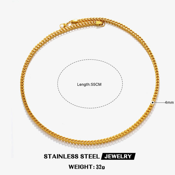 Wholesale Stainless Steel And Titanium Steel Geometric Keel Chain Necklace With Electroplating Treatment