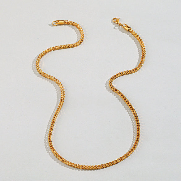 Wholesale Stainless Steel And Titanium Steel Geometric Keel Chain Necklace With Electroplating Treatment