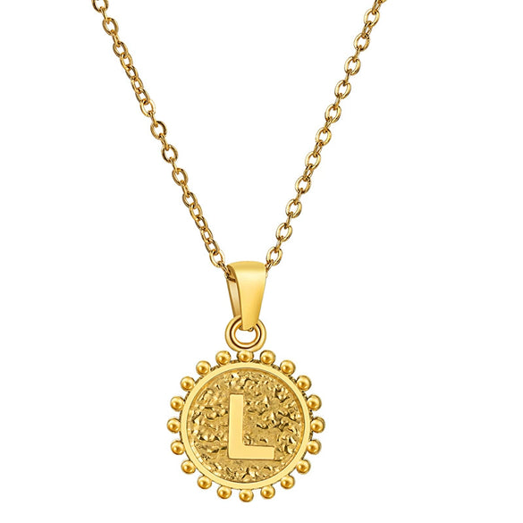 Wholesale 316L Stainless Steel And 316L Stainless Steel Geometric Letter Pendant Necklace For Unisex With Electroplating Treatment