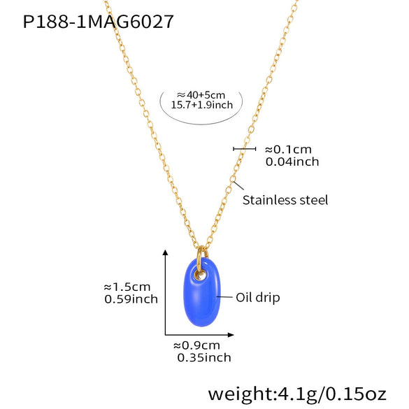 Wholesale 316L Stainless Steel And 316L Stainless Steel Geometric Oval Pendant Necklace With Electroplating For Women Light Luxury Style