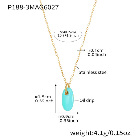 Wholesale 316L Stainless Steel And 316L Stainless Steel Geometric Oval Pendant Necklace With Electroplating For Women Light Luxury Style