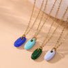 Wholesale 316L Stainless Steel And 316L Stainless Steel Geometric Oval Pendant Necklace With Electroplating For Women Light Luxury Style