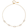 Wholesale Stainless Steel And Titanium Steel Geometric Oval Pendant Necklace With White Diamond Electroplated For Women