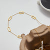 Wholesale Stainless Steel And Titanium Steel Geometric Oval Pendant Necklace With White Diamond Electroplated For Women