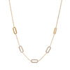 Wholesale Stainless Steel And Titanium Steel Geometric Oval Pendant Necklace With White Diamond Electroplated For Women