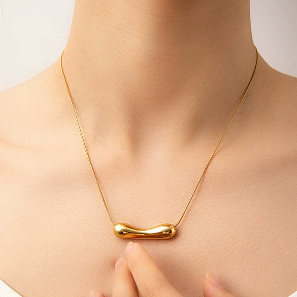Wholesale Stainless Steel And Titanium Steel Geometric Pendant Necklace With Snake Bone Chain For Women And Men Electroplated Design