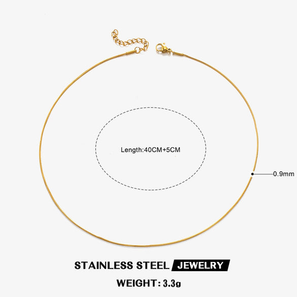 Wholesale Stainless Steel And Titanium Steel Geometric Round Bone Chain Necklace With Electroplating For Women
