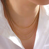 Wholesale Stainless Steel And Titanium Steel Geometric Round Bone Chain Necklace With Electroplating For Women