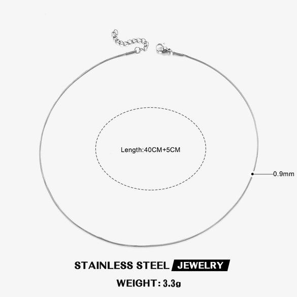Wholesale Stainless Steel And Titanium Steel Geometric Round Bone Chain Necklace With Electroplating For Women