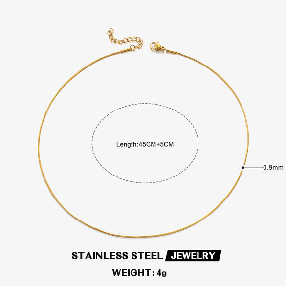 Wholesale Stainless Steel And Titanium Steel Geometric Round Bone Chain Necklace With Electroplating For Women