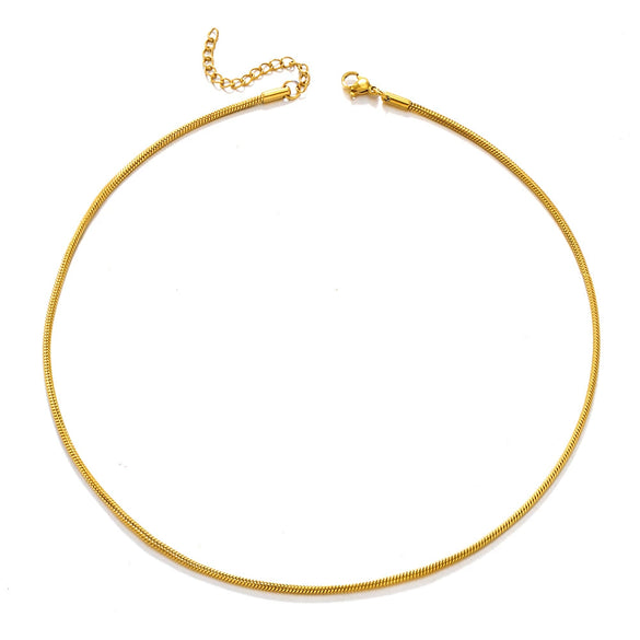 Wholesale Stainless Steel And Titanium Steel Geometric Round Bone Chain Necklace With Electroplating For Women