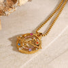 Wholesale Stainless Steel And Titanium Steel Geometric Star Pendant Necklace For Women With Electroplating
