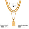 Wholesale Stainless Steel And Titanium Steel Geometric Star Square Pendant Multilayer Stacked Women's Necklace With Electroplating