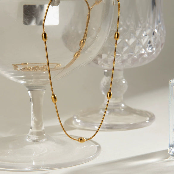 Wholesale Stainless Steel And Titanium Steel Geometric Style Chain Necklace For Women