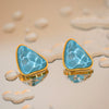 Wholesale Stainless Steel And Titanium Steel Geometric Triangle Inlaid Electroplated Women's Earrings And Ring Jewelry