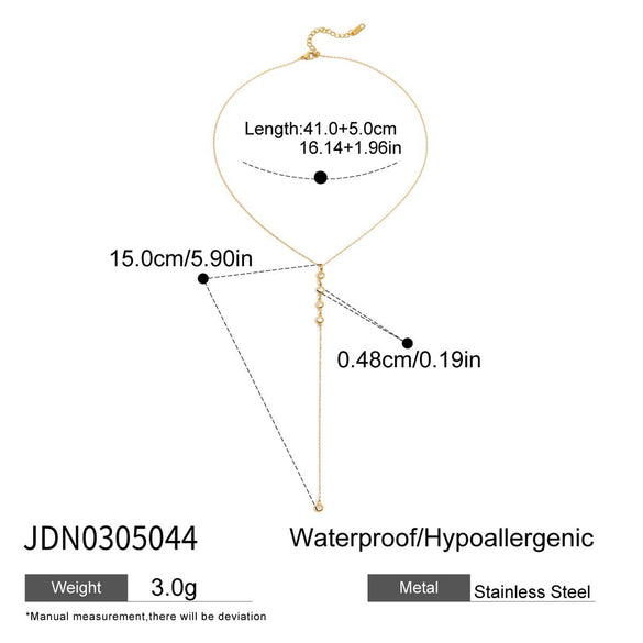 Wholesale Stainless Steel And Titanium Steel Geometric Y Shaped Chain Long Necklace For Women With Electroplating Design