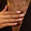 Wholesale Stainless Steel And Titanium Steel Geometric Y Shaped Chain Long Necklace For Women With Electroplating Design