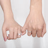 Wholesale Stainless Steel And Titanium Steel Geometric Zircon Women's Ring With Fourclaw Design And Electroplating