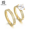 Wholesale Stainless Steel And Titanium Steel Geometric Zircon Women's Ring With Fourclaw Design And Electroplating