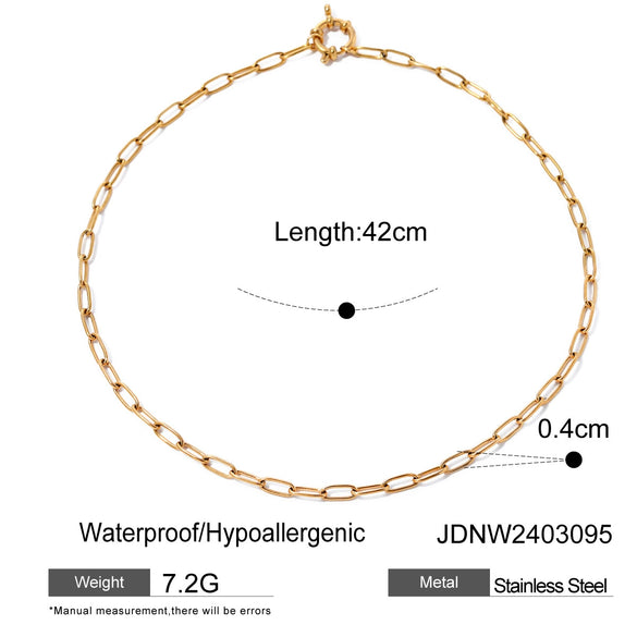 Wholesale Stainless Steel And Titanium Steel Gold Necklace With Geometric Style Cuban Clavicle Chain Electroplated