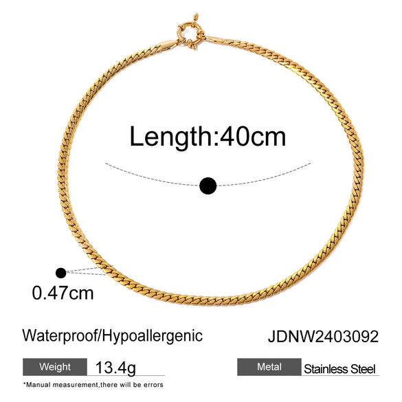 Wholesale Stainless Steel And Titanium Steel Gold Necklace With Geometric Style Cuban Clavicle Chain Electroplated