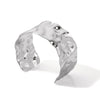 Wholesale Stainless Steel And Titanium Steel Hammer Pattern Wide Surface Exaggerated Personality Bracelet Jewelry With Electroplating