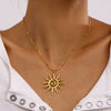 Wholesale Stainless Steel And Titanium Steel Hammer Spiral Sun Pendant Necklace With Geometric Pattern And Electroplating For Women
